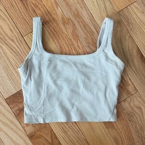 LIKE NEW Cream Ribbed Bra Tank Top